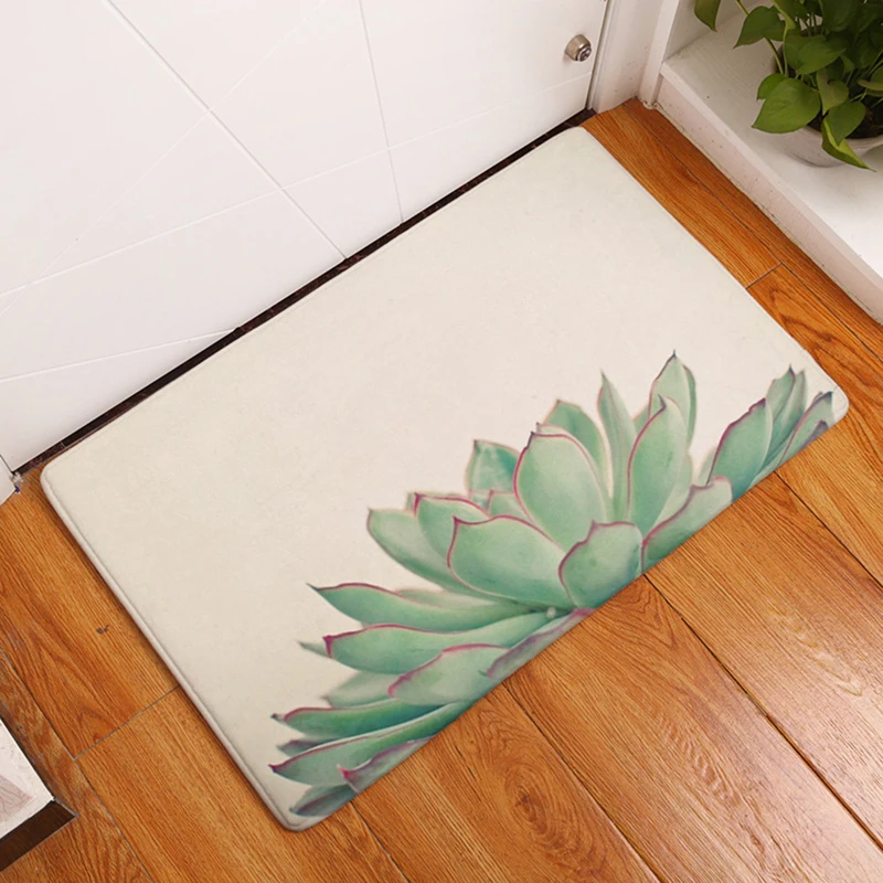 HomeMiYN современный коврик для ванной 12 цветов суккулентные растения ванная комната Противоскользящий кухонный дверной коврик цифровой экологический колодки для печати