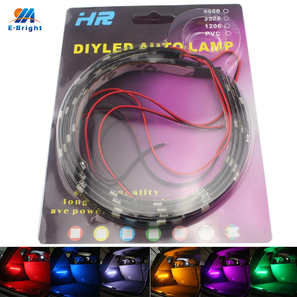 YM E-Bright 4 шт. 30 см 5050 15 SMD 12 В Гибкая Водонепроницаемая декоративная светодиодная