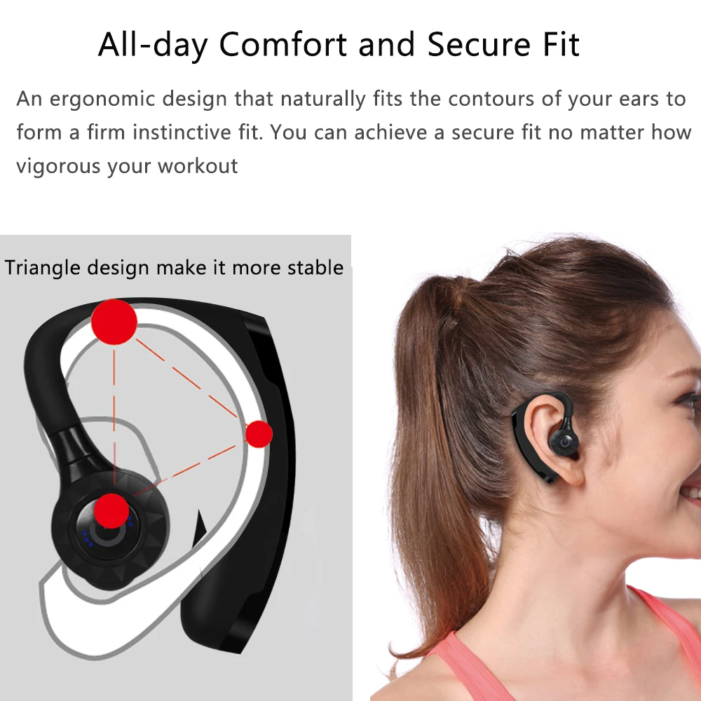 Беспроводные наушники XGODY V11 TWS Bluetooth с микрофоном без рук стерео Заушник для Iphone