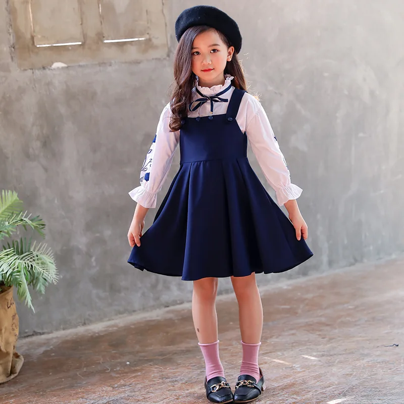 

Autumn Girl Clothes Baby Suit Older Children Clothes Girls Set 2pcs/set Embroidered Princess Dress Party Costume 3-10 Years old