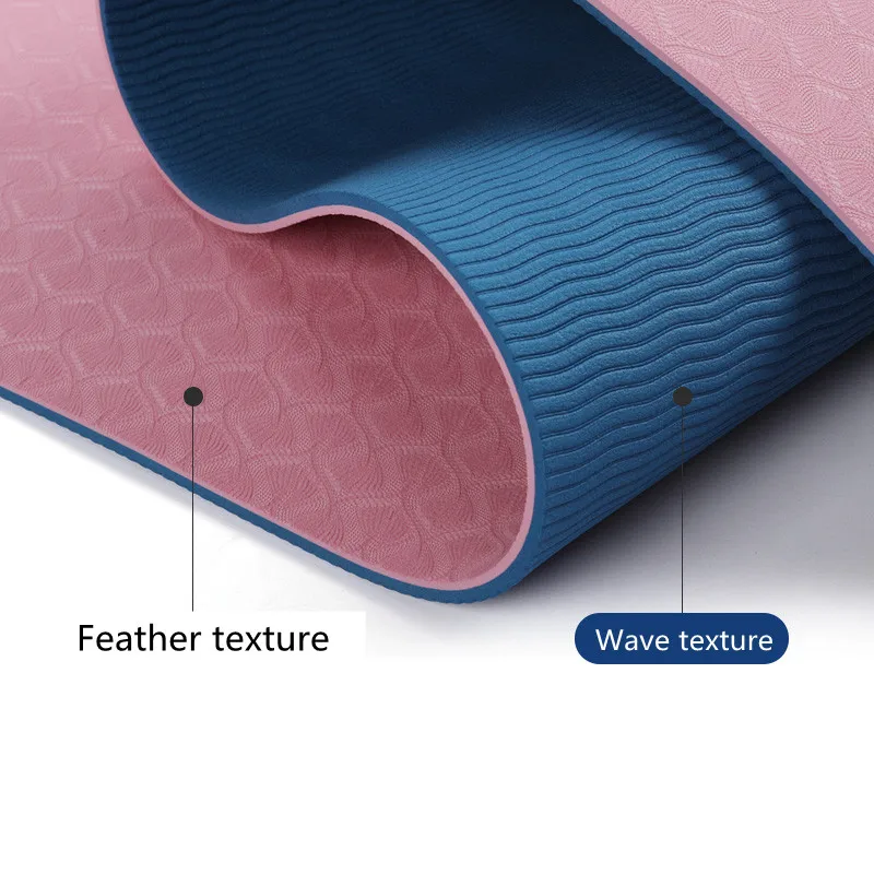 Yoga Mat 6mm TPE Double Color Line Position Body Non Slip Eco-friendly Exercise Sports Mats Thick Pilates Fitness Dance Gym Pad