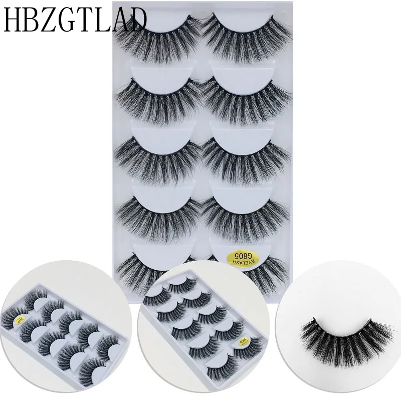 

2019 NEW mink eyelashes 3d mink lashes 5 pairs fake eyelashes natural 3d false lashes eyelash extension cilios maquiagem
