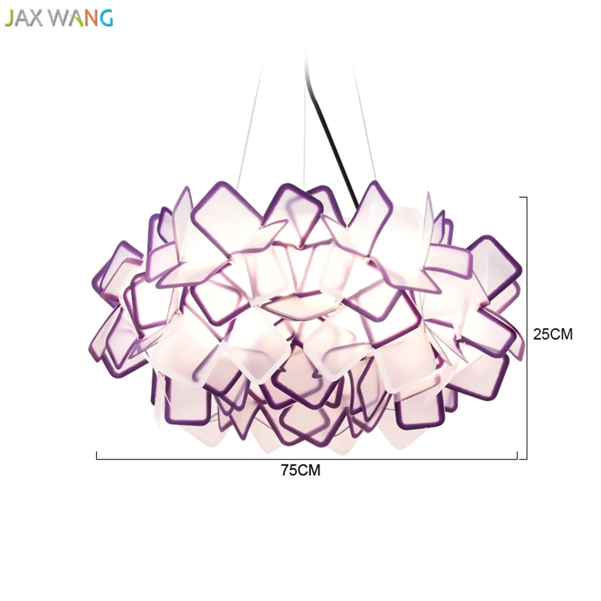 Современное освещение облако подвесные светильники для спальни прикроватный обеденный стол настольный Ресторан Скандинавское искусство подвесной набор ламп - Цвет корпуса: purple D75cm