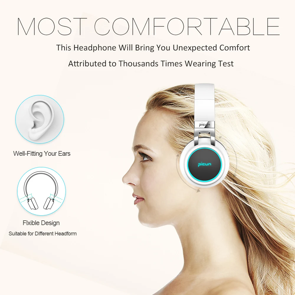 Светящиеся стереонаушники Casque Audio Bluetooth беспроводная большая гарнитура