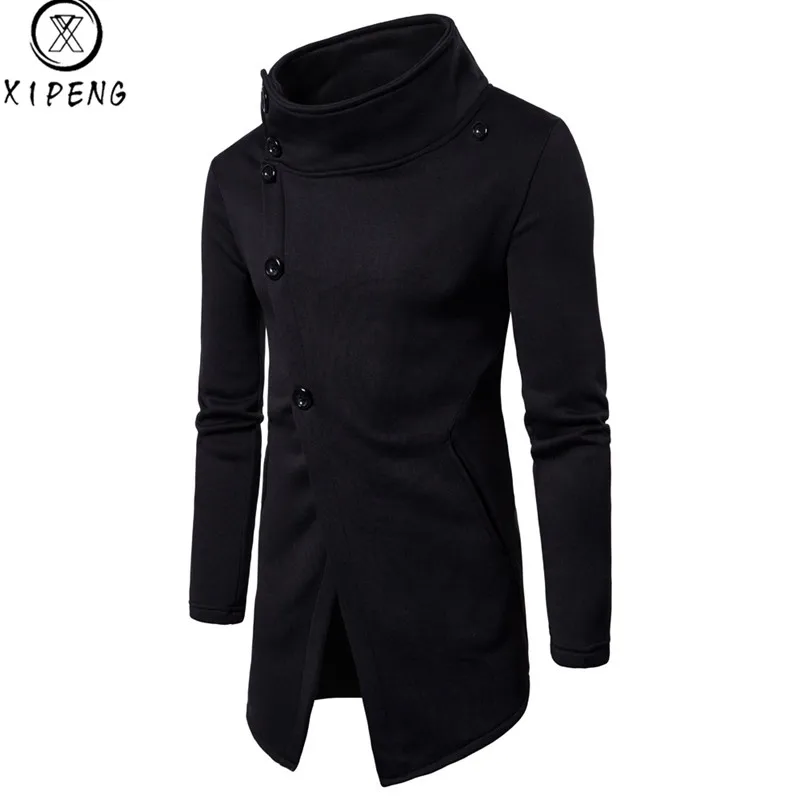 

Hoodies Men Hip Hop Streetwear Irregular Personality oblique placket buttons Mens Cardigan Hoodie Pullovers Sweatshirt XXL