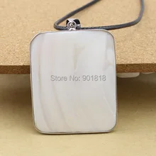 1 шт. квадратный белый натуральный корпус Подвески-капли для DIY ожерелье F1161