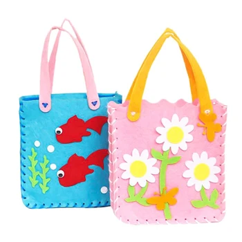

Children Non-woven Cloth Cartoon Animal Flower DIY Handmade Kids Bag Crafts Art Gift