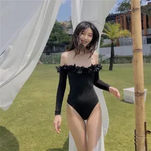 Цельные купальники с бикини женский женский купальник Женская пляжная одежда больших размеров из трех частей Цветочная сексуальная с длинным рукавом