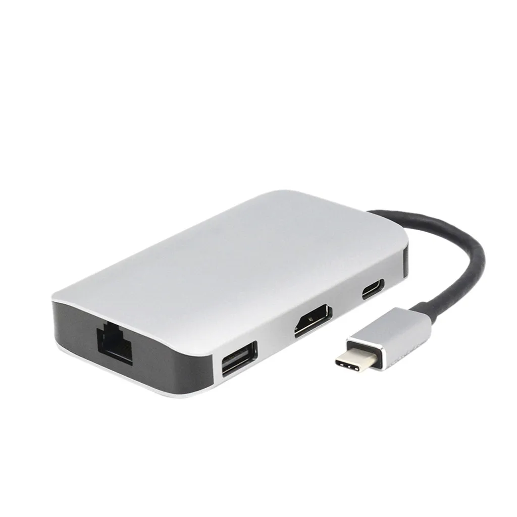 USB C к Type 8 в 1 3 0 2 HDMI 4K RJ45 адаптер SD TF кардридер концентратор женский порт 2K x UHD видео