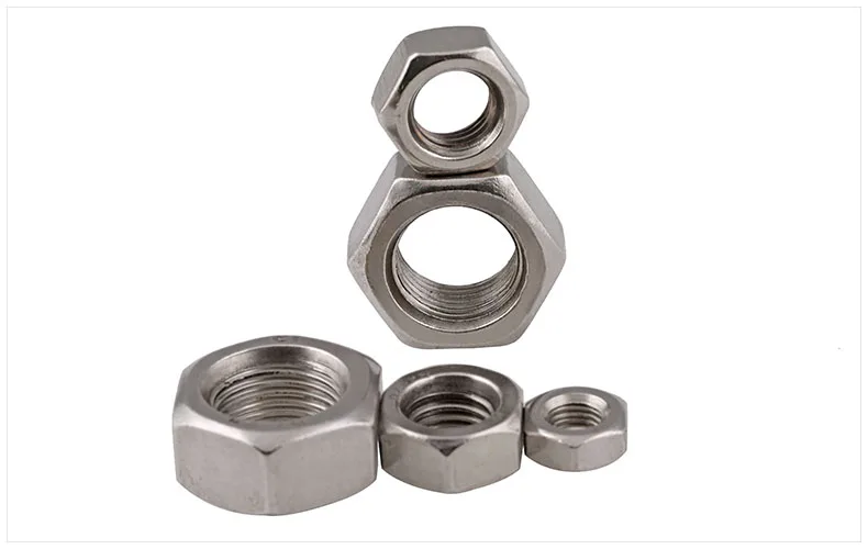20x M6-M24 Hex Fine Pitch Nuts 304 Stainless Steel Hexagonal Hex Tight Groove 