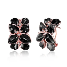 New Rainbow Crystal Zircon  Earrings Rose Gold color Plated LKN18KRGPE017/018