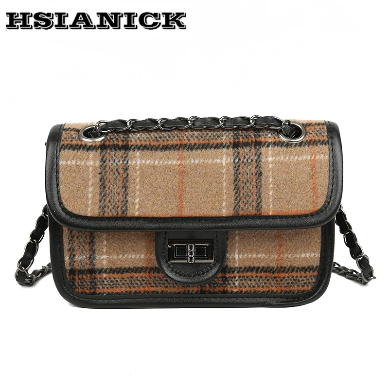 

lady small handbag female 2019 new arrival design fashion high grade hot Messenger bag retro lattice chain shoulder bag handbag