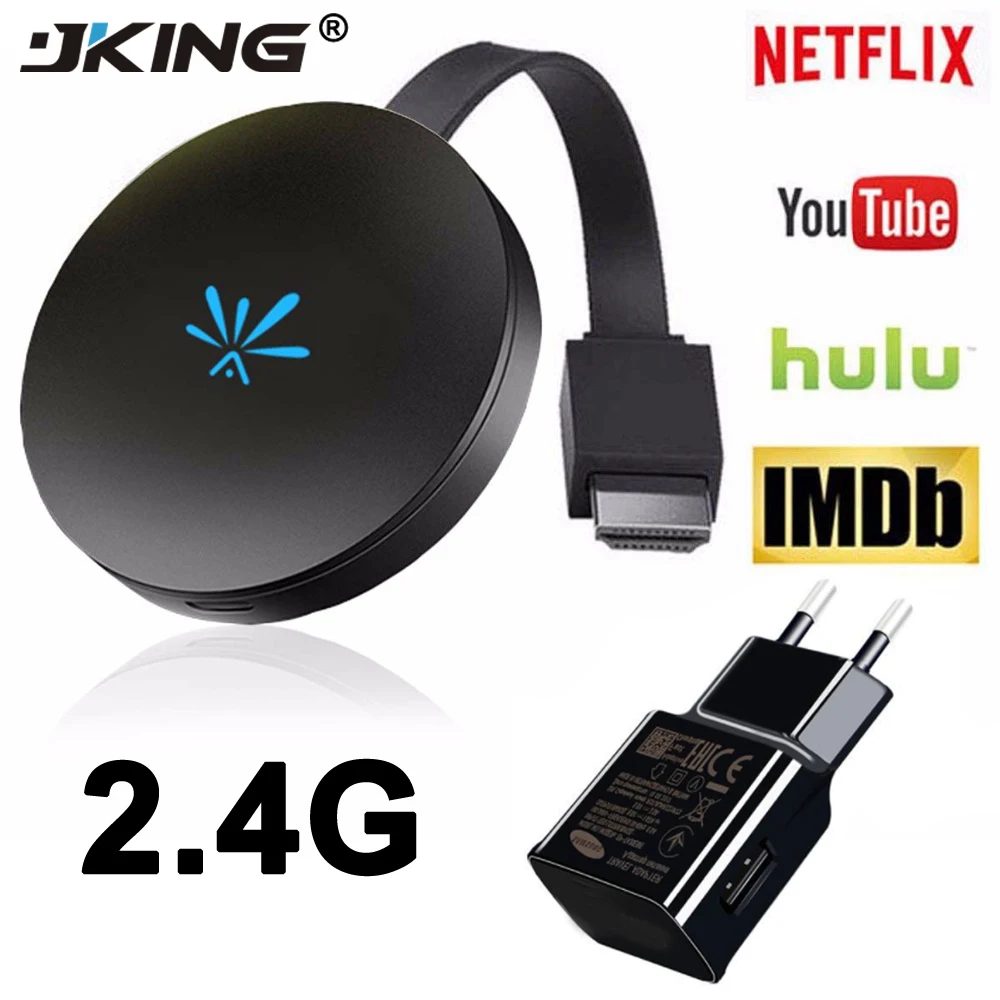 JKING 1Set TV Stick 2.4GHz Video WiFi Display Dongle HD Digital HDMI Media Video Streamer TV Dongle Receiver For Chromecast 2
