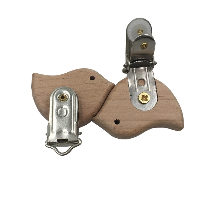 Natural Beech Wood Baby Pacifier Clips Dummy Clips DIY Pacifier Chain Accessory