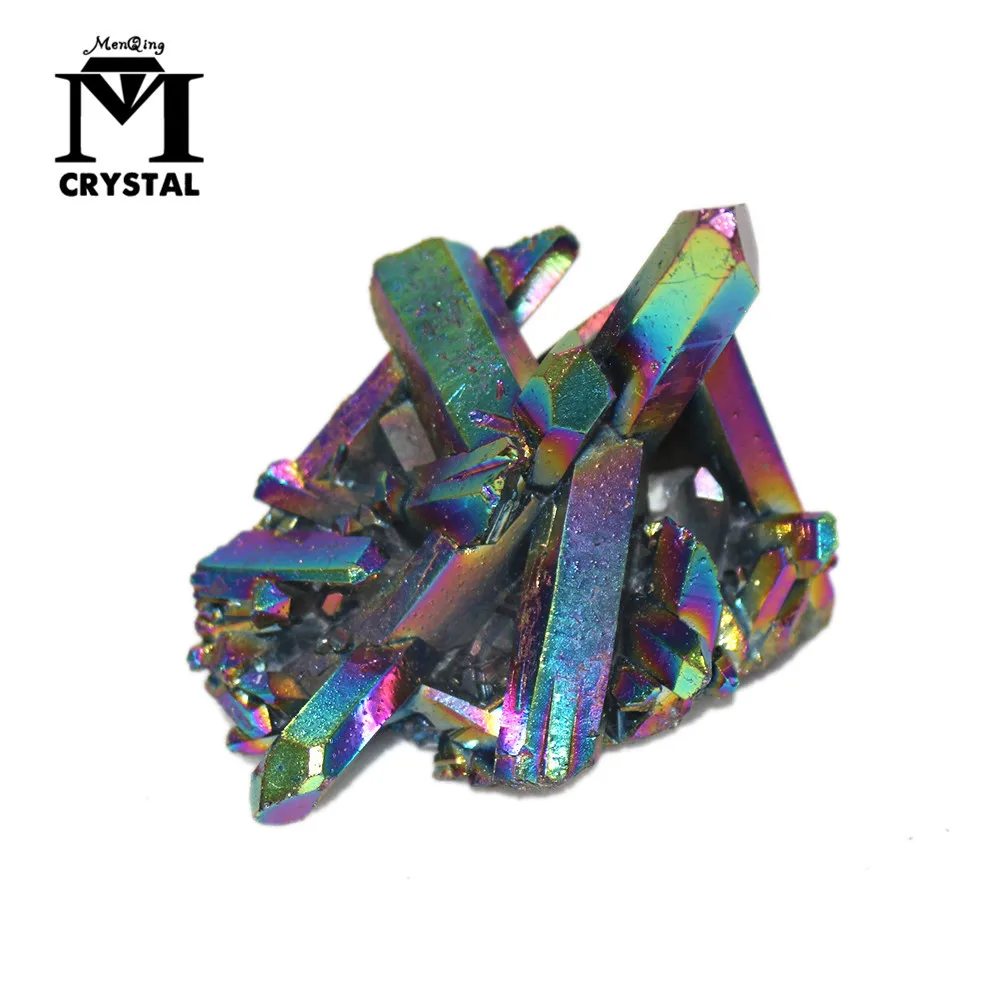 

natural Rainbow Flame Aura Titanium Quartz Crystal Cluster Ore Mineral Healing Specimens stone Random delivery