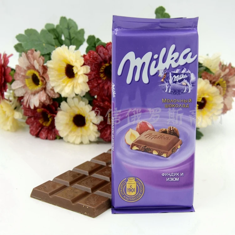 Шоколад stollwerck milka молочный с фундуком и изюмом 100г мяг/уп (4601738004634)