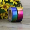 Ruban Washi en aluminium arc-en-ciel, 1x1.5cm x 10m, papier japonais, Kawaii, outils de Scrapbooking, ruban de masquage métallique, rubans décoratifs pour mariage, Diy ► Photo 2/3