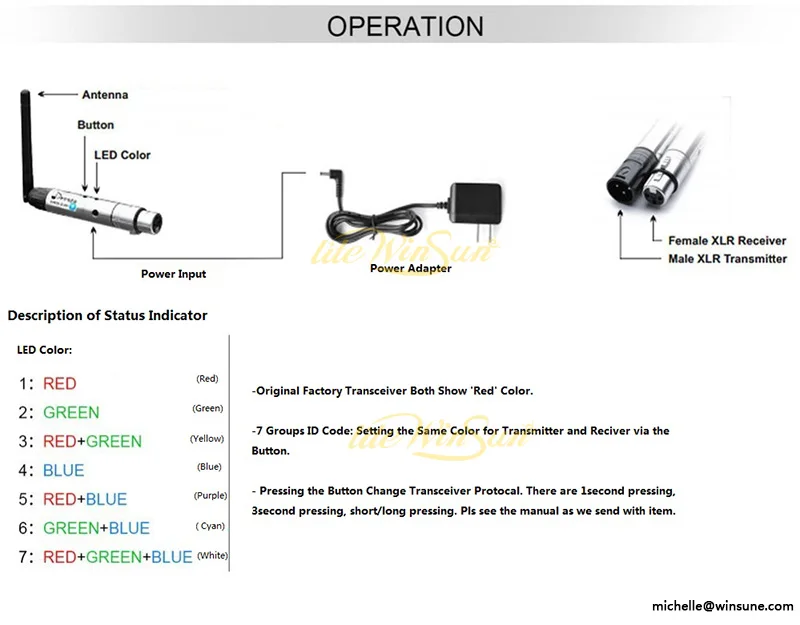 dmx wireless pen working for console xlr output fixture lighting input wireless dmx 512 signal interface male female (1)