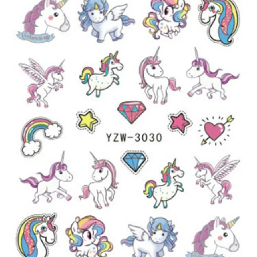 

2018 HOT Rainbow Unicorn Nail Art False Tips Practice Display Transparent Natural Black Color False Nail Tips Manicure #33