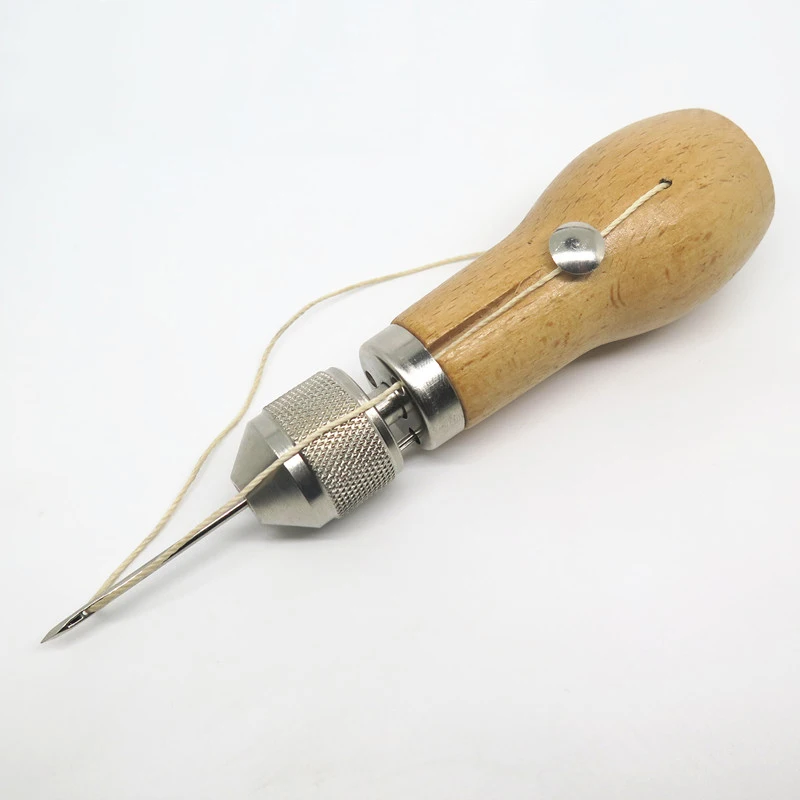 

Carving Wax Line Wooden Handle Sewing Awl Stitcher Leather Canvas Tent Sewing Needle Craft DIY hand-stitched Leather Tools
