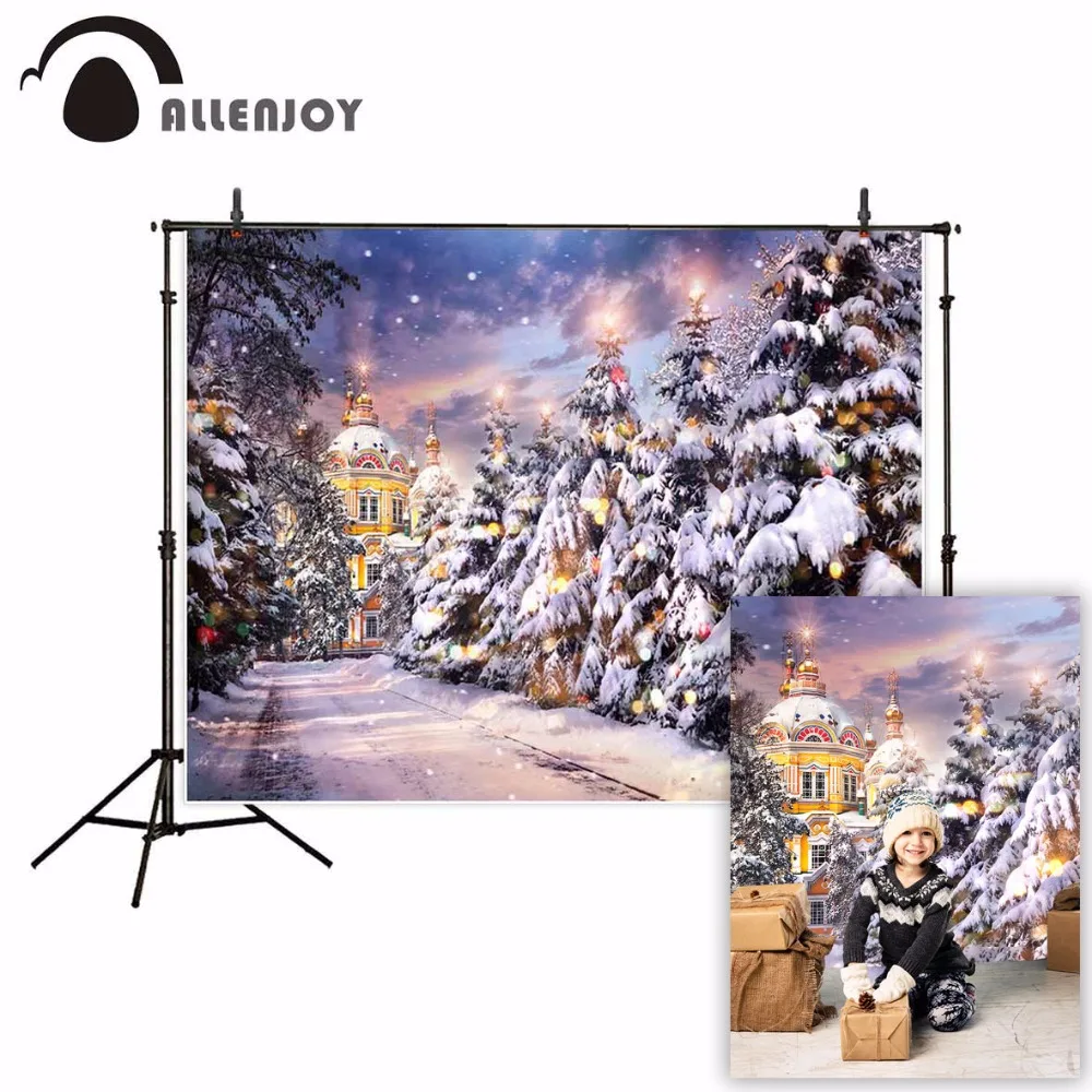 Фон для фотосъемки Allenjoy зимняя Рождественская елка праздник замок фон