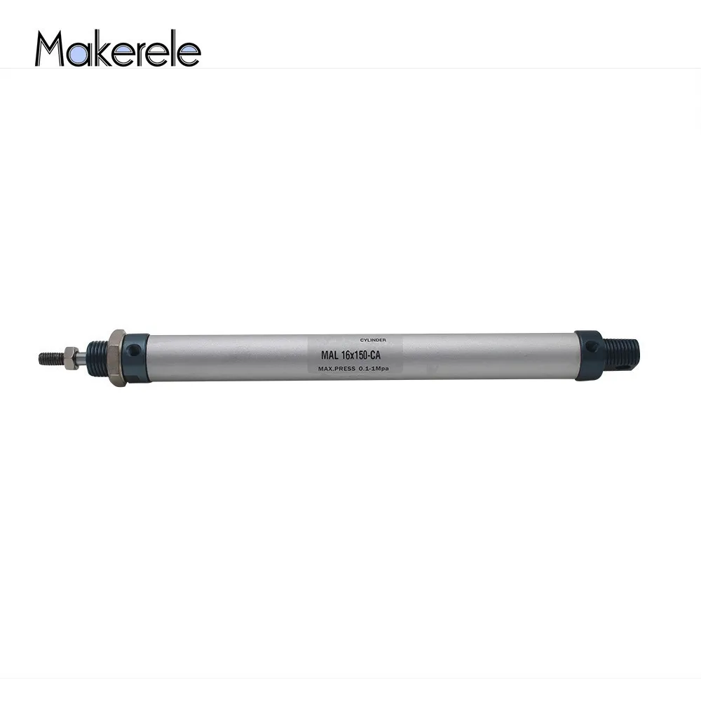 

Double Acting Type Aluminum Alloy Mini Pneumatic Cylinder MAL16-150-CA 150 Stroke 16mm Bore Fishtailing Shape Cylinder