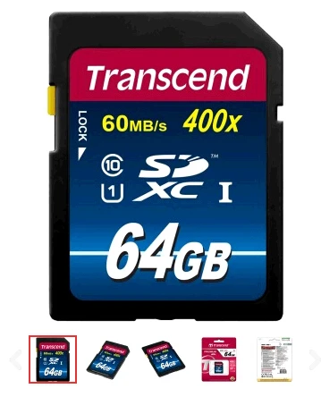  100% Original Transcend 400X 16GB 32GB 64GB SDHC SDXC Card class 10 UHS-1 sd Memory Card 