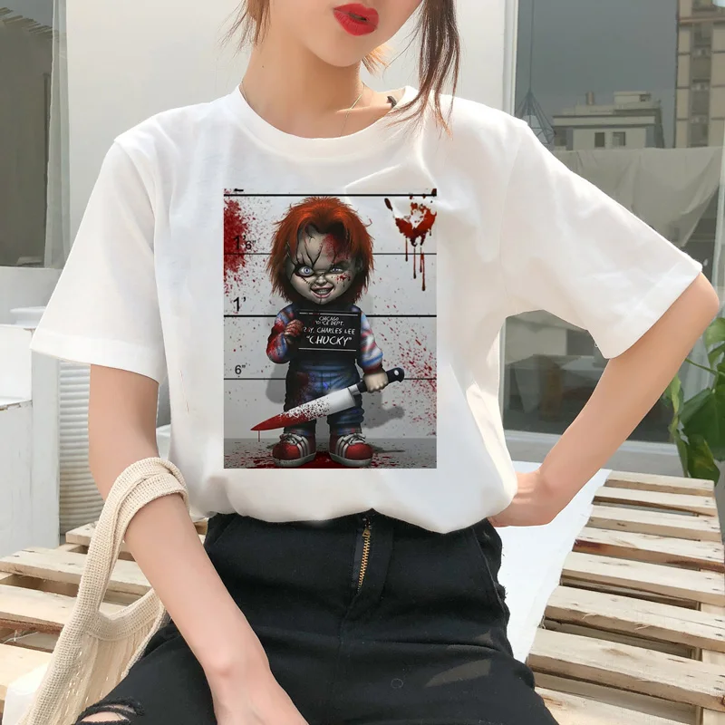 Chucky футболка ужас высокий крутой Женский Топ качество новая уличная Футболка Мода ulzzang женские рубашки femme новая футболка - Цвет: 2502