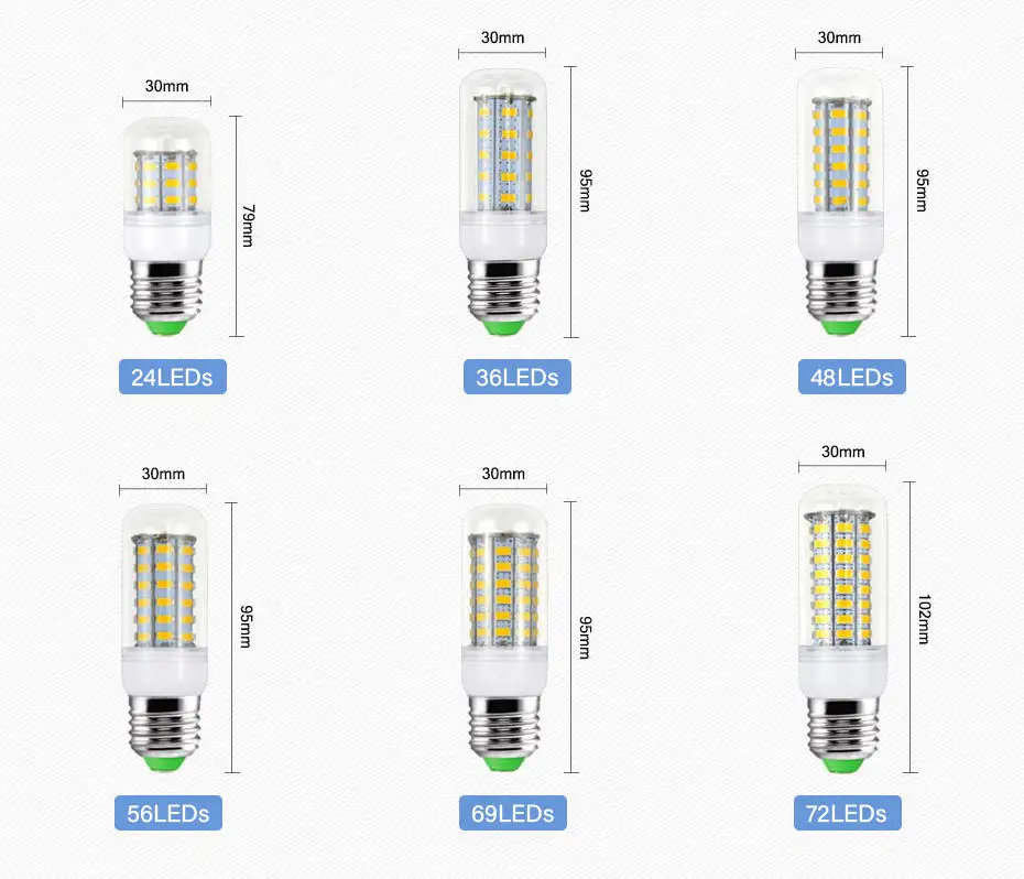 E14 светодиодная лампочка Кукуруза лампа E27 220 В светодиодный светильник кукурузы 220 В SMD5730 Люстра светодиодный s свеча свет Прожектор для