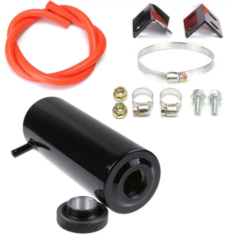 

Universal Radiator Coolant Aluminum Catch Tank Overflow Reservoir Black 800ml US