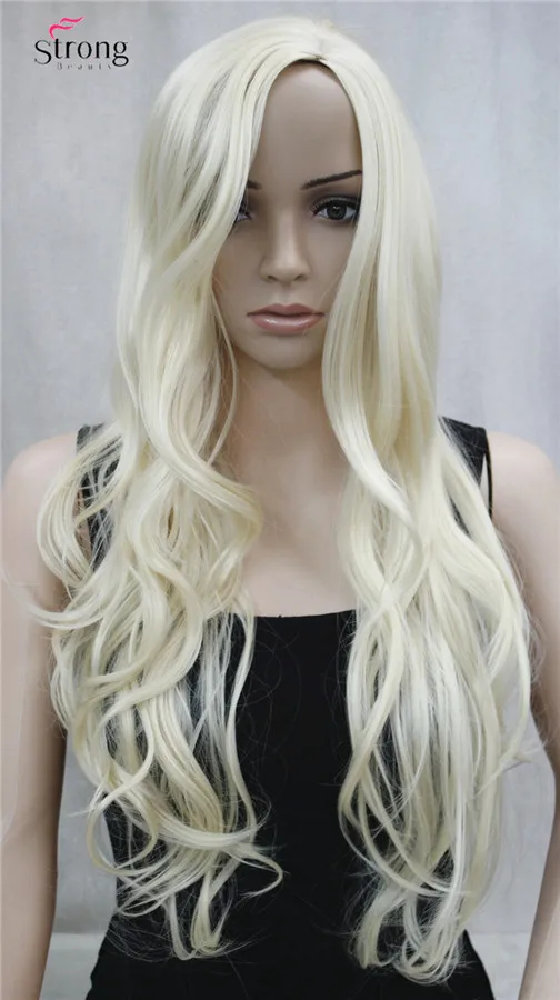 RG-9680 613  Bright Blonde Long nature wavy wig (1)