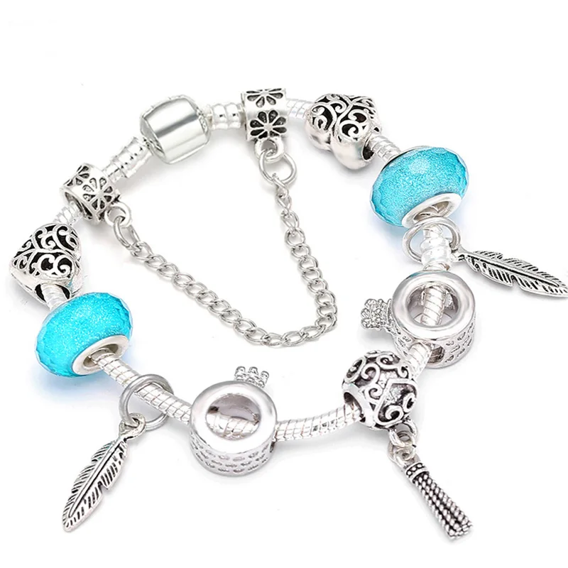 TOGORY посеребренный браслет с Микки и Минни для детей, женский браслет с безопасной цепочкой, фирменный браслет, Аутентичные ювелирные изделия - Окраска металла: FE003