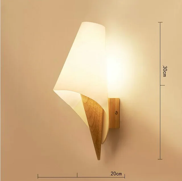 Современный минималистичный японский стиль светодиодный настенная лампа из цельной древесины для прикроватного Кабинета фон настенная лестница скандинавские бра с лампой - Цвет абажура: Красный
