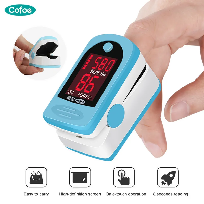 

Cofoe Pulse oximeter finger pulse oxymeter Digital Oxygen Meter Clip Type SPO2 PR sensor OLED display Fingertip Pulse Oximeters