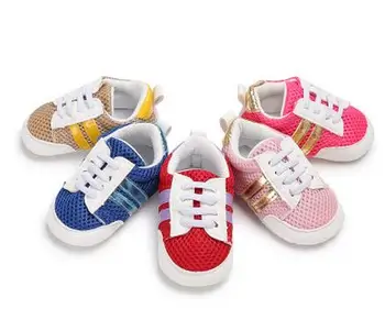 

New Casual Sports Canvas Net surface breathable striped Kids shoes soft bottom Girl boy Leisure Trainer Lace-up Fashion shoes