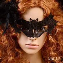 Venda quente no halloween masquerade festa bat forma neo-gótico preto laço máscara para as mulheres moda nova jóias