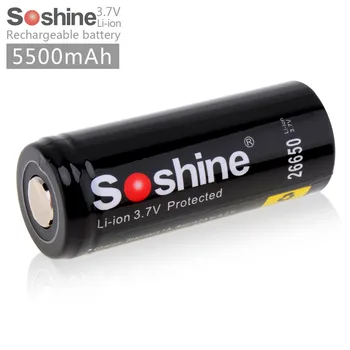 

Soshine 3.7V 5500mAh Large Capacity 26650 Li-ion Rechargeable Battery with Protected PCB for LED Flashlights / Headlamps