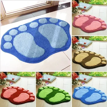 

Fashion Cute Footprints Big Feet Bath Mat Door Mats On Foot Pad Rug.Household itemst at the door mat carpet floor free shipping