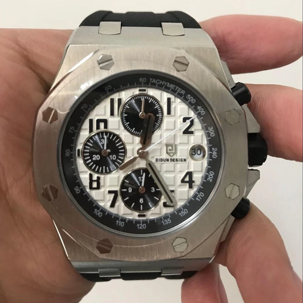 

2018 DIDUN fashion men watch waterproof chronograph sports military wristwatches silicone strap quartz watch relogio masculino