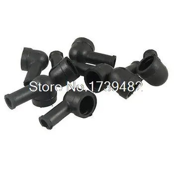 

8 x Black Smoking Pipe Shaped PVC Battery Terminal Insulating Covers Boots