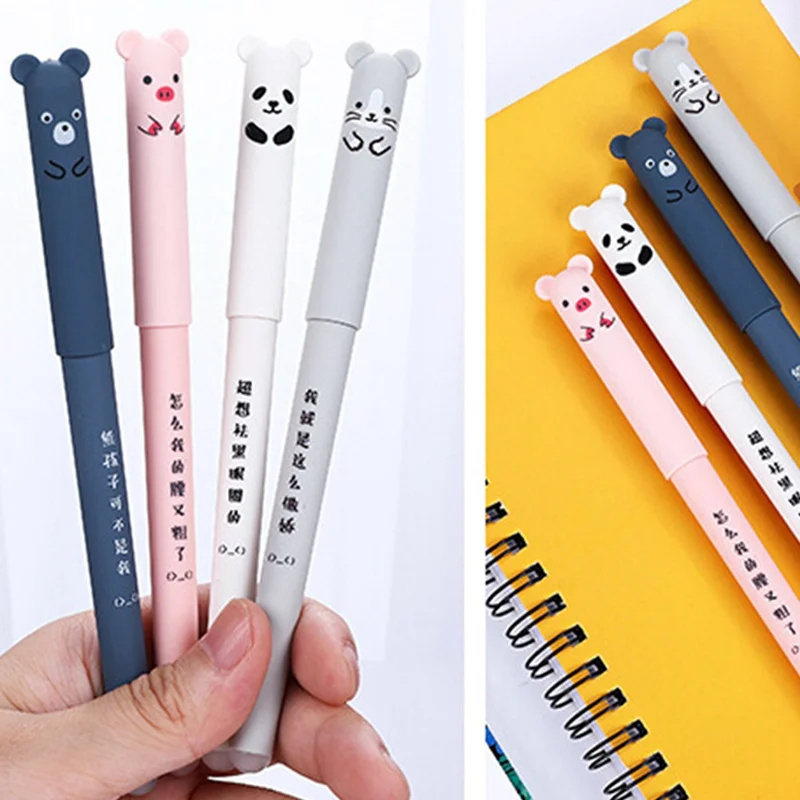 

Cute Kawaii Cartoon Animal Gel Ink Pen Ballpoint 0.38mm Black Ink Student Pens Random
