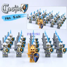 DR TONG 21pcs lot Medieval Age Castle Knights Blue Crown Blue Lion Gold Kingdom Knights with
