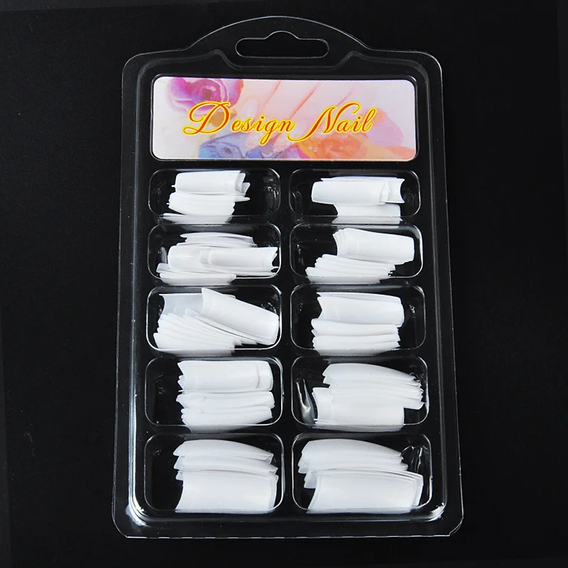 

100pcs False Nails Tips Artificial Nails Fake Nails Art Acrylic Manicure Tools Transparent Natural Flat Nails