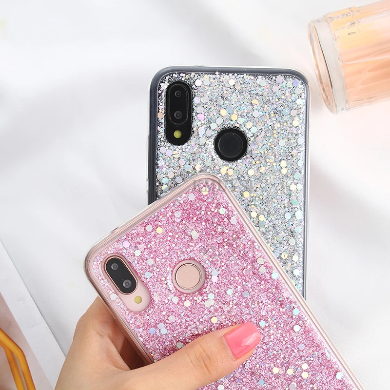 

Silicone Bling Glitter Soft Phone Case for Xiaomi Mi 8 Mi8 SE Redmi 5 Clear Sequins Protector Cover on Redmi Note 5 5 Pro Case