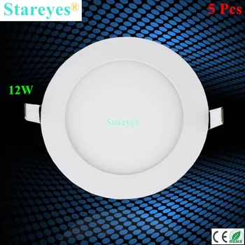 

Free shipping 5 Pcs Round LED Panel Lights 12W AC 85-265V 170mm 980lumen smd 2835 lamp bulb led ceiling light warm / cool white