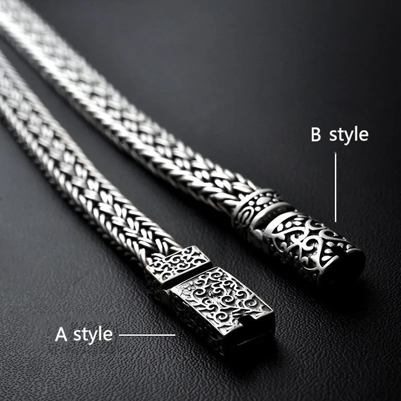 GAGAFEEL 100% 925 Silver Bracelets Width 8mm Classic Wire-cable Link Chain S925 Thai Silver Bracelets for Women Men Jewelry Gift
