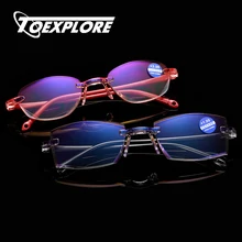 TOEXPLORE ore без оправы для мужчин и женщин Портативные дальнозоркие очки для чтения анти голубой свет оптические винтажные очки, ретро Роскошные для panrise