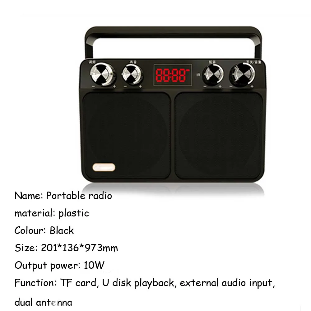 JINSERTA портативный fm-радио ретро радио приемник динамик USB диск TF карта MP3 музыкальный плеер с светодиодный дисплей+ пульт дистанционного управления