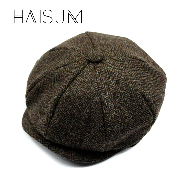 

2019 Real Haisum David Beckham Same Design Casual Octagonal Cap Mens Beret Hats Fashion Jason Statham Gorras Planas Solid Hn55