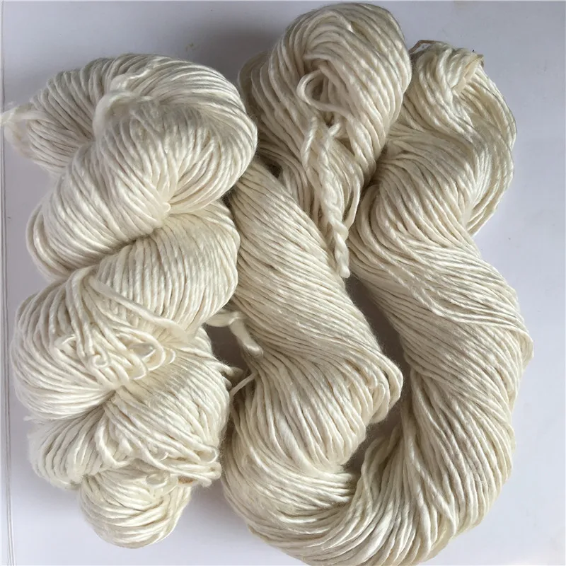 undyed natural white silk icelandic yarn 100 mumberry 1.5nm/1 silk yarn hand knitting raw yarn